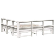 Lit avec étagère sans matelas bois massif blanc 180x200 cm V7955 Vetonek