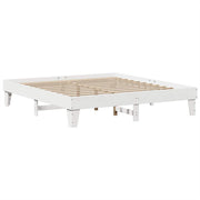 Lit avec étagère sans matelas bois massif blanc 180x200 cm V7955 Vetonek