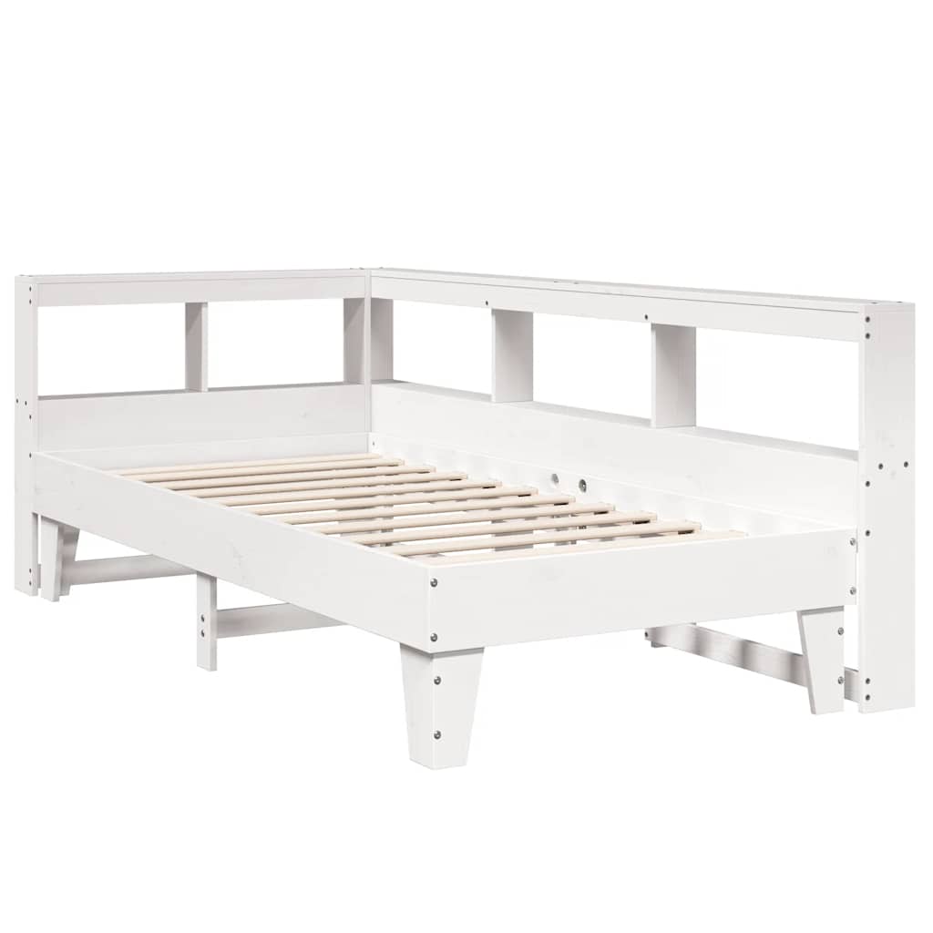Cama con estantería sin colchón madera maciza de pino 90x190 cm V8259 Vetonek