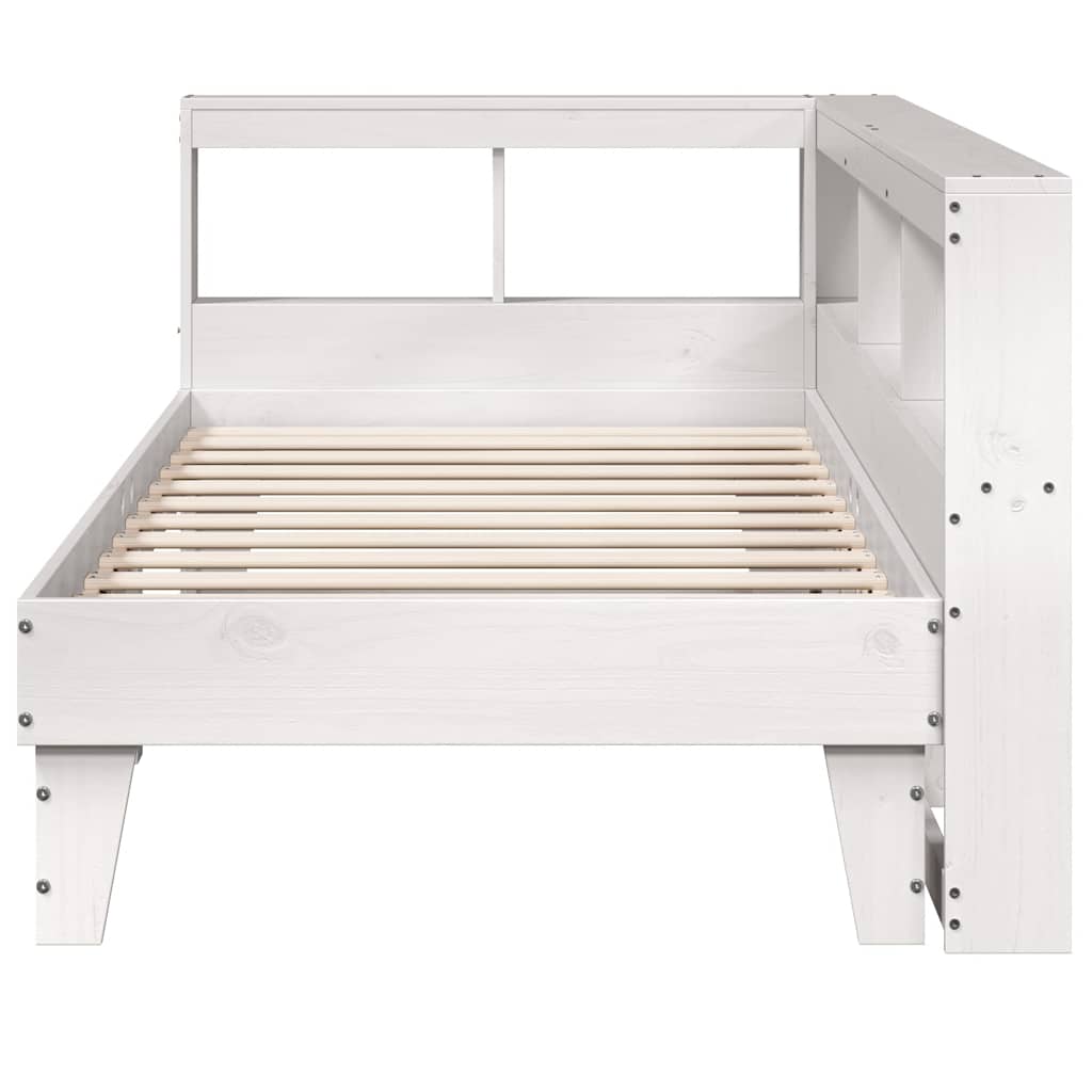 Cama con estantería sin colchón madera maciza de pino 90x190 cm V8259 Vetonek