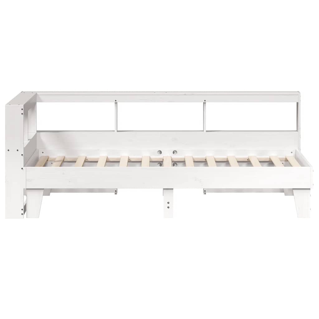 Cama con estantería sin colchón madera maciza de pino 90x190 cm V8259 Vetonek