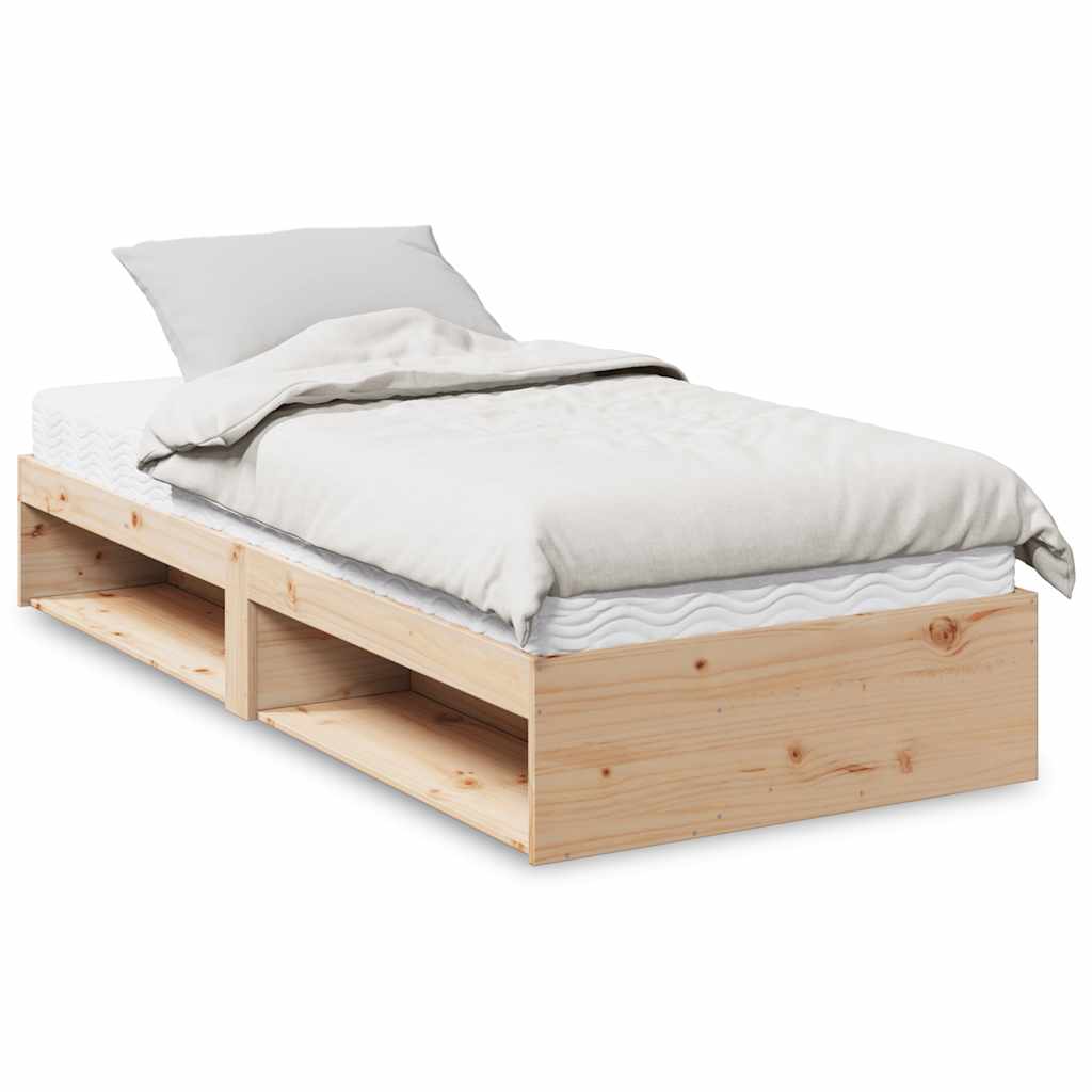 Vetonek Sofá cama con colchón madera maciza de pino 90x200 cm