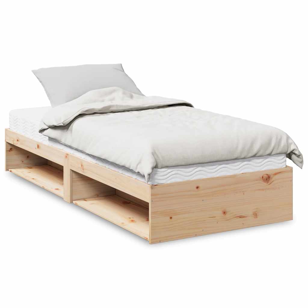 Vetonek Sofá cama con colchón madera maciza de pino 90x190 cm