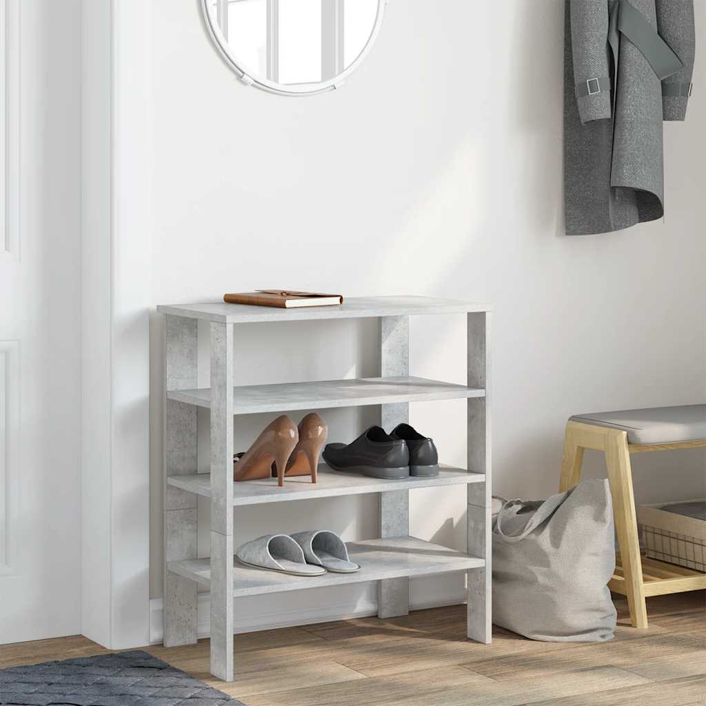 Gray wood shoe cabinet 61x32x70 cm