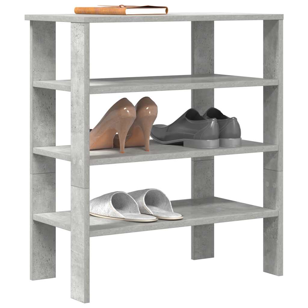 Vetonek Mueble zapatero madera contrachapada gris hormigón 61x32x70 cm