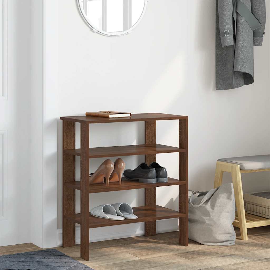 Mueble zapatero madera de ingeniería marrón roble 61x32x70 cm