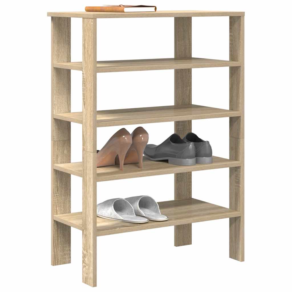 Vetonek Mueble zapatero madera contrachapada roble sonoma 61x32x87,5 cm