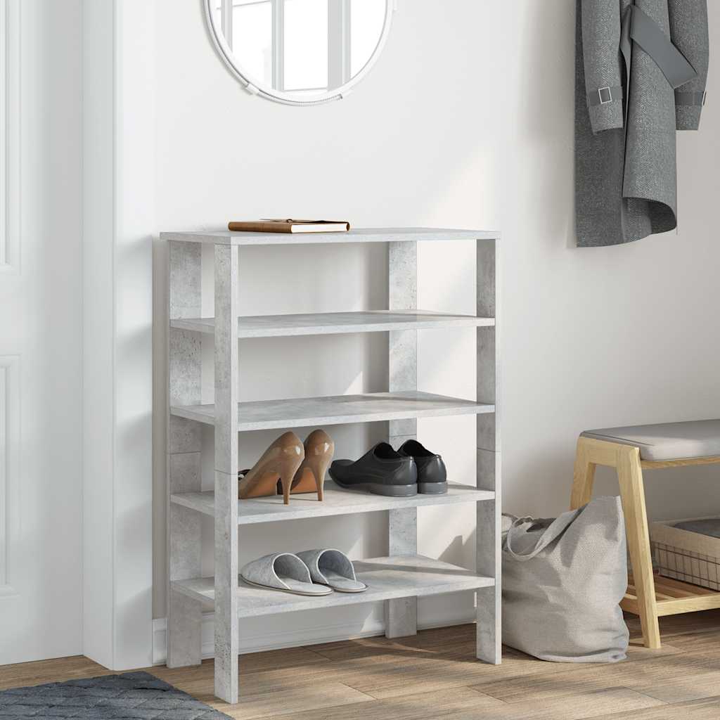 Mueble zapatero madera gris hormigón 61x32x87,5cm