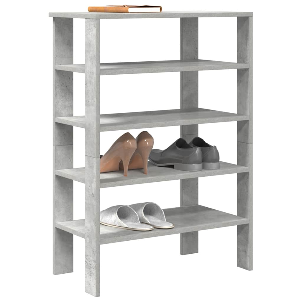 Vetonek Mueble zapatero madera contrachapada gris hormigón 61x32x87,5cm