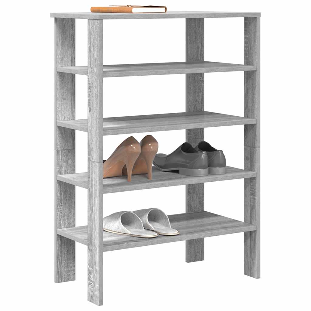 Vetonek Mueble zapatero madera contrachapada gris sonoma 61x32x87,5 cm