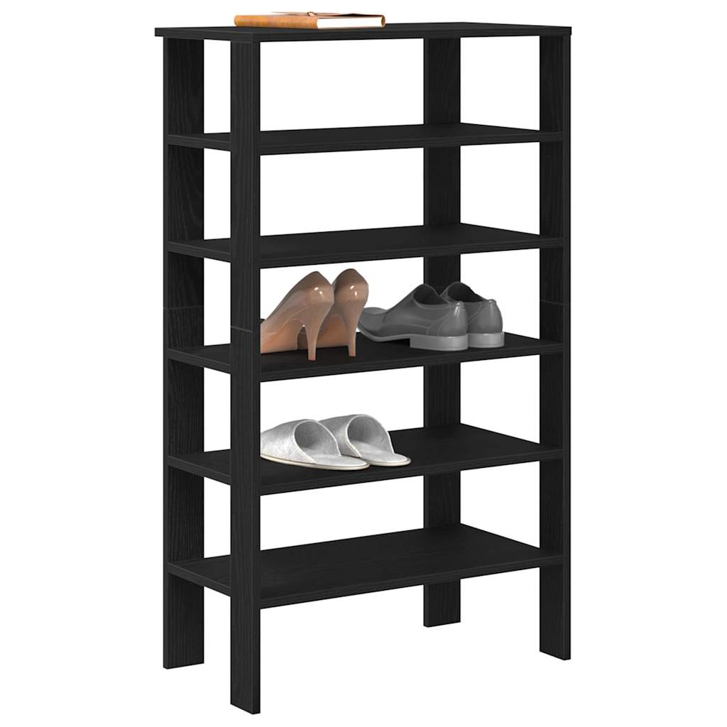 Vetonek Mueble zapatero madera contrachapada negro 61x32x105 cm