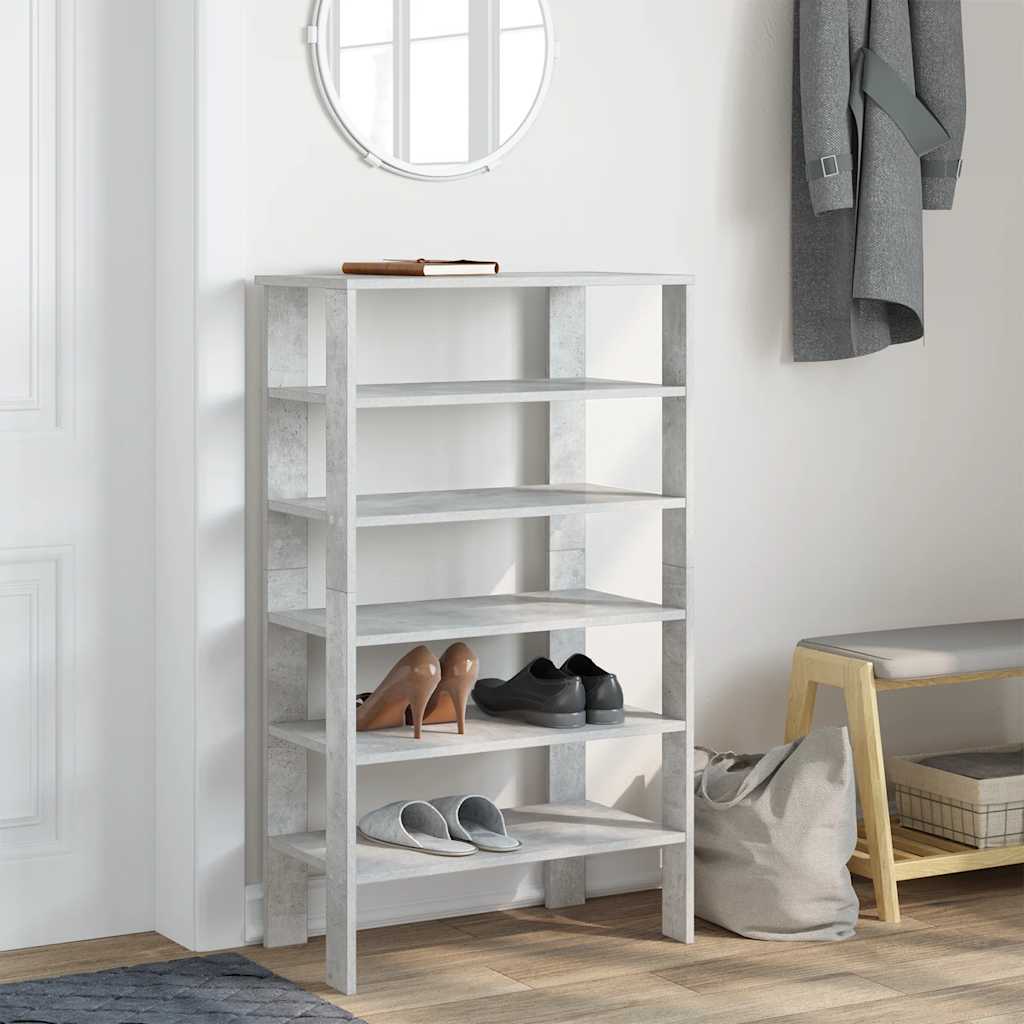 Mueble zapatero madera gris hormigón 61x32x105 cm