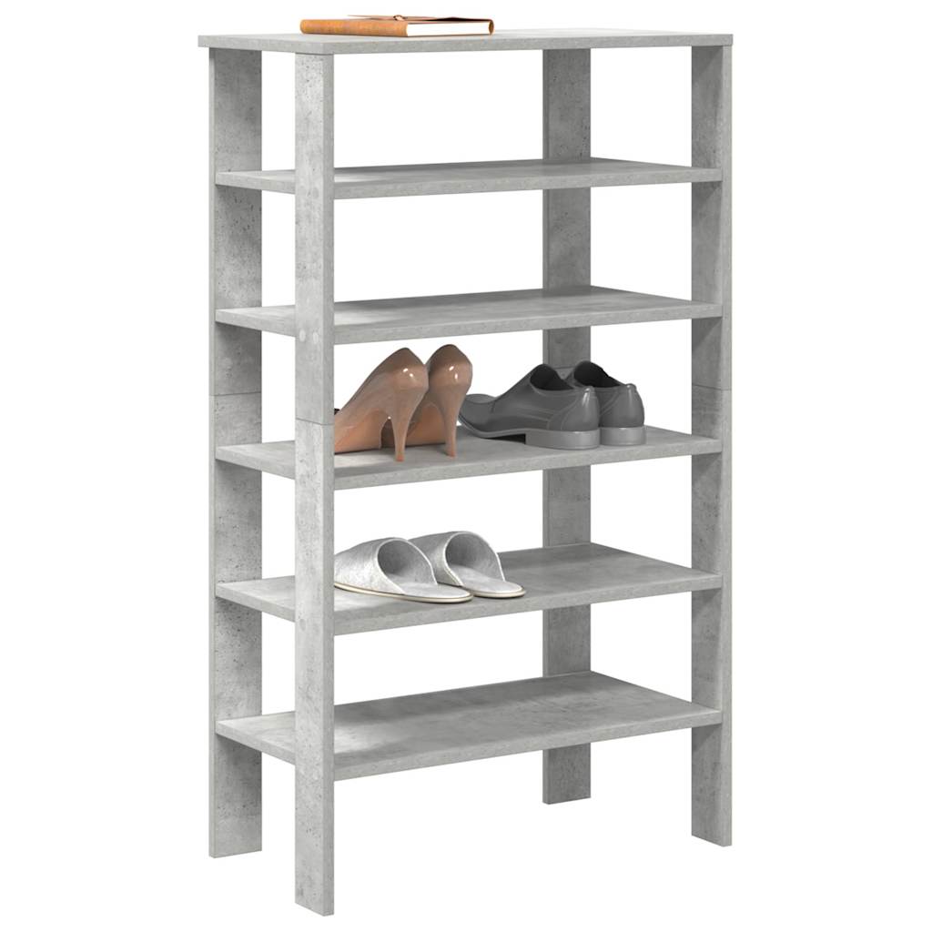 Vetonek Mueble zapatero madera contrachapada gris hormigón 61x32x105 cm