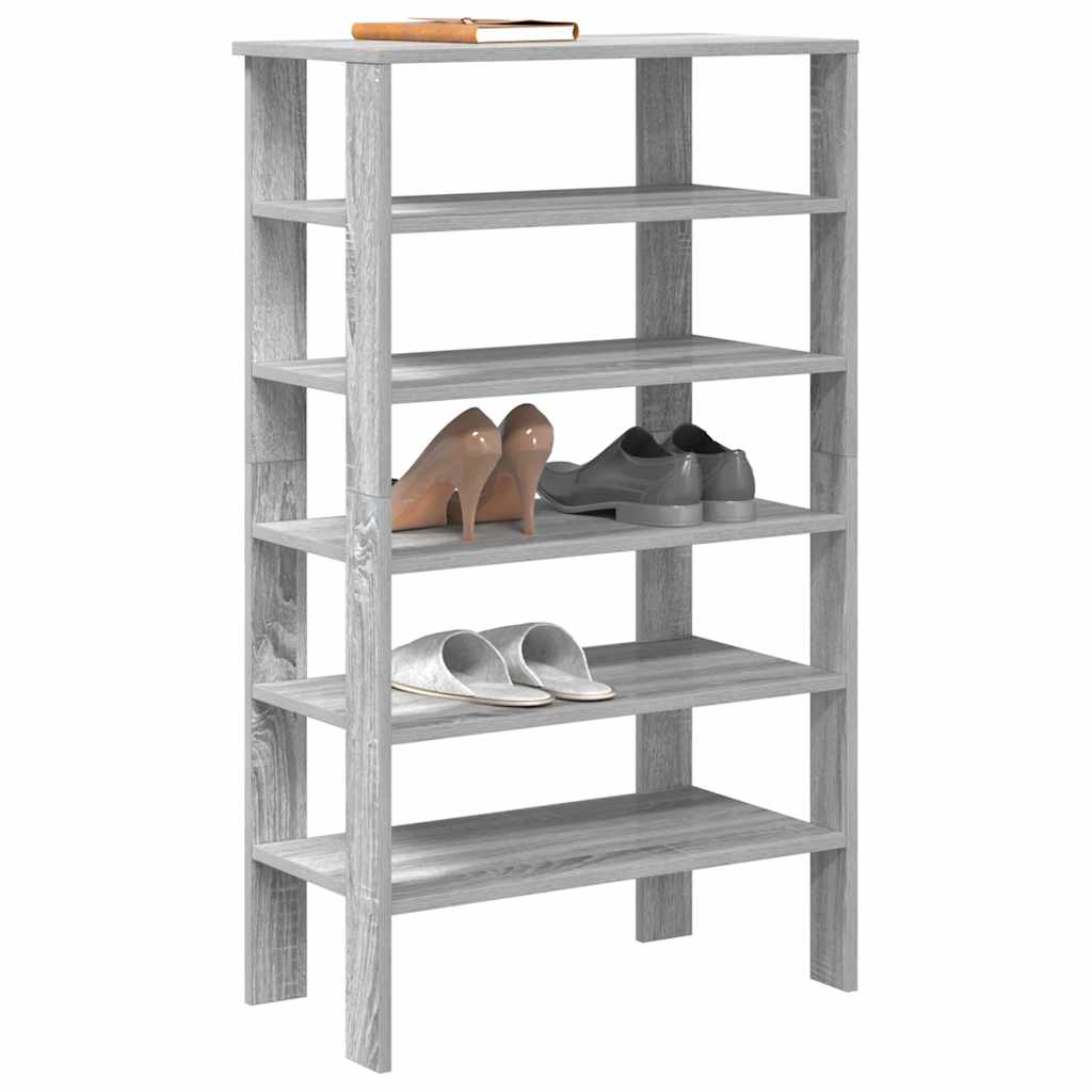 Vetonek Mueble zapatero madera contrachapada gris Sonoma 61x32x105 cm