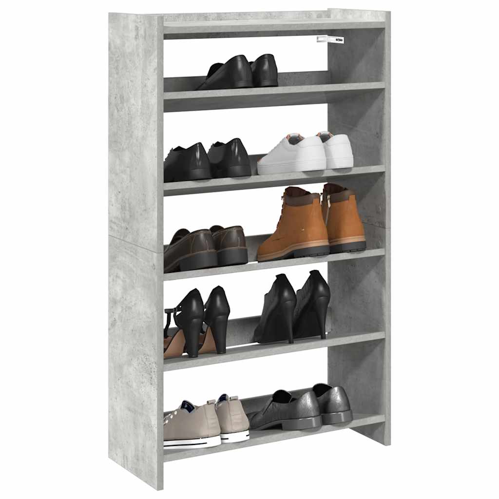 Vetonek Mueble zapatero madera contrachapada gris hormigón 60x25x100 cm