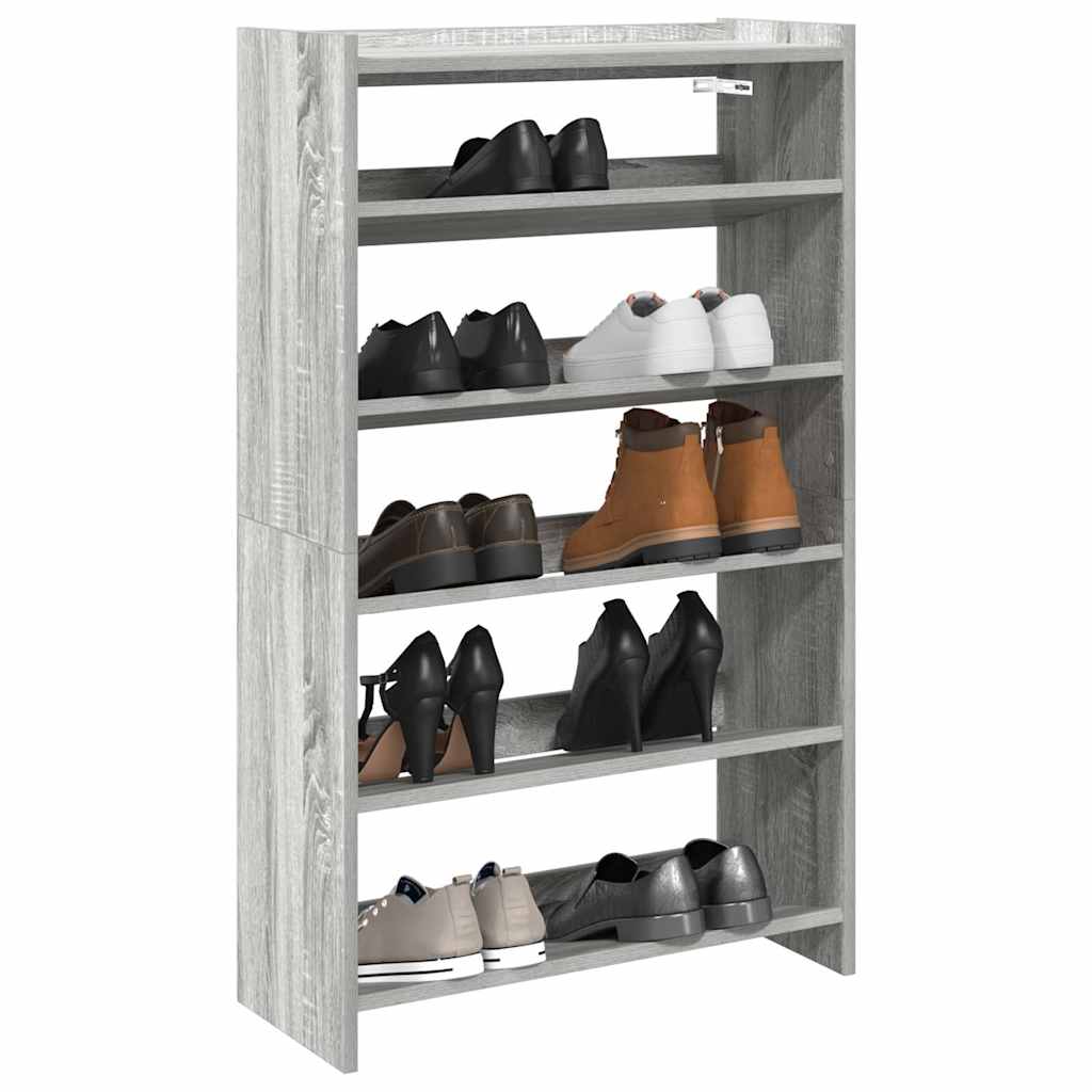 Vetonek Mueble zapatero madera contrachapada gris sonoma 60x25x100 cm