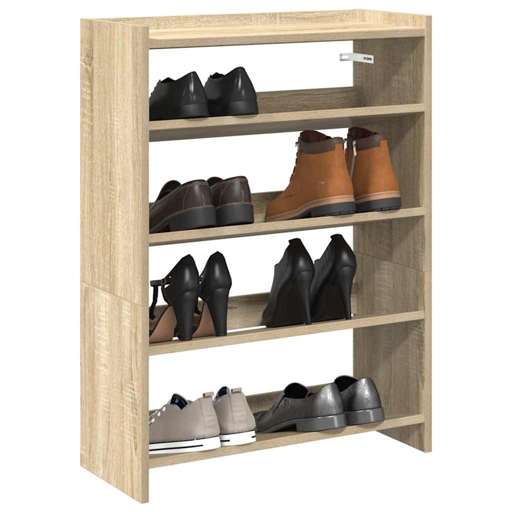 Vetonek Mueble zapatero madera contrachapada roble sonoma 80x25x61,5 cm