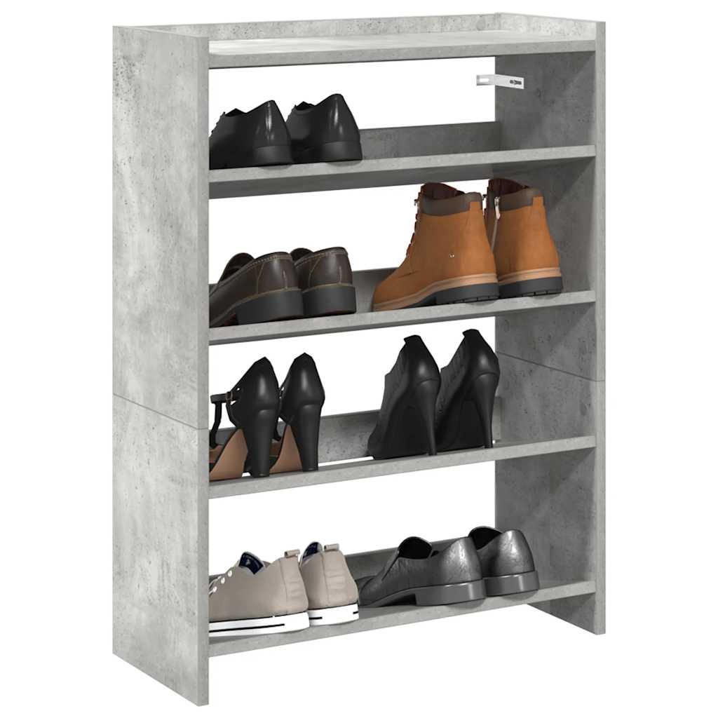 Vetonek Mueble zapatero madera contrachapada gris hormigón 80x25x61,5cm