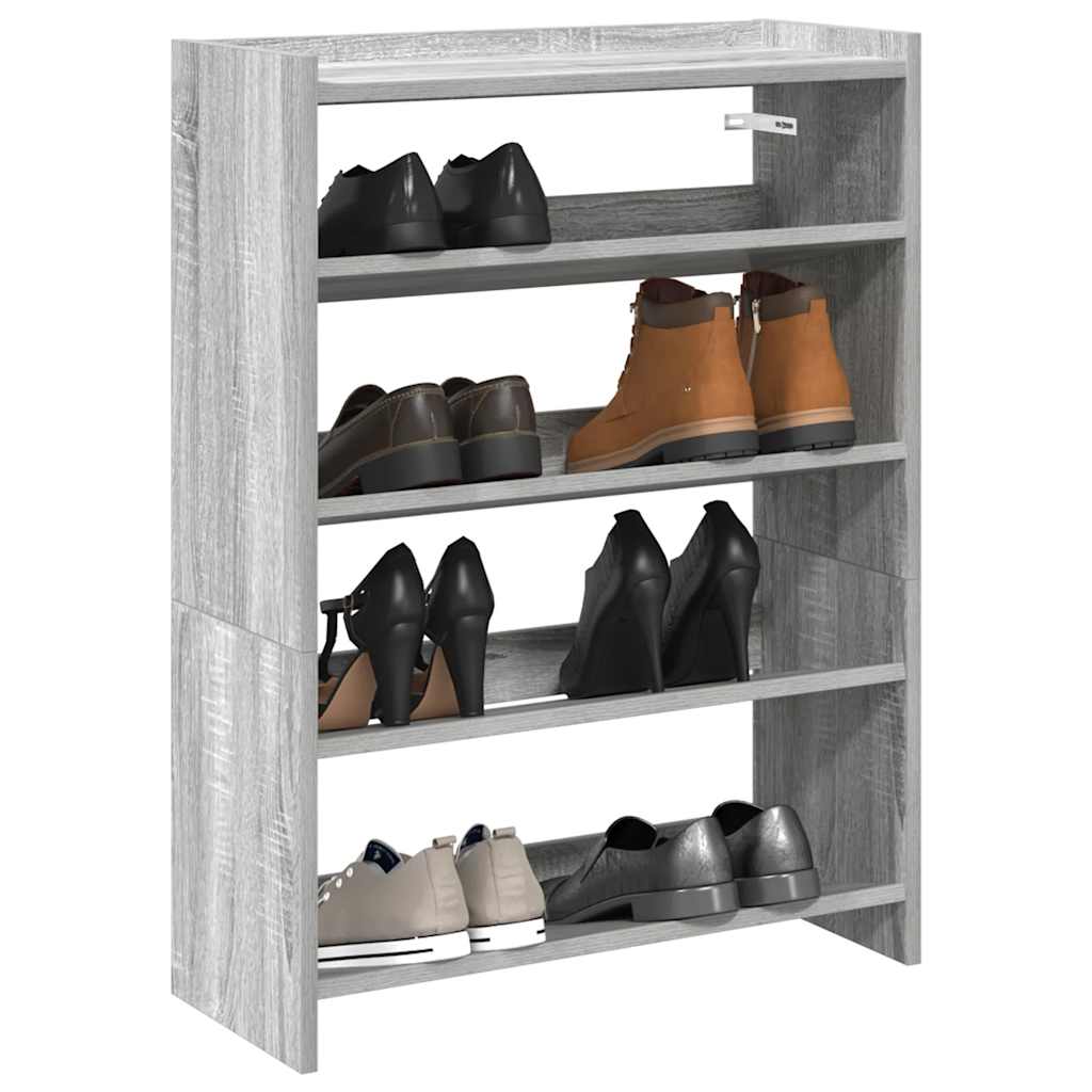 Vetonek Mueble zapatero madera contrachapada gris sonoma 80x25x61,5 cm