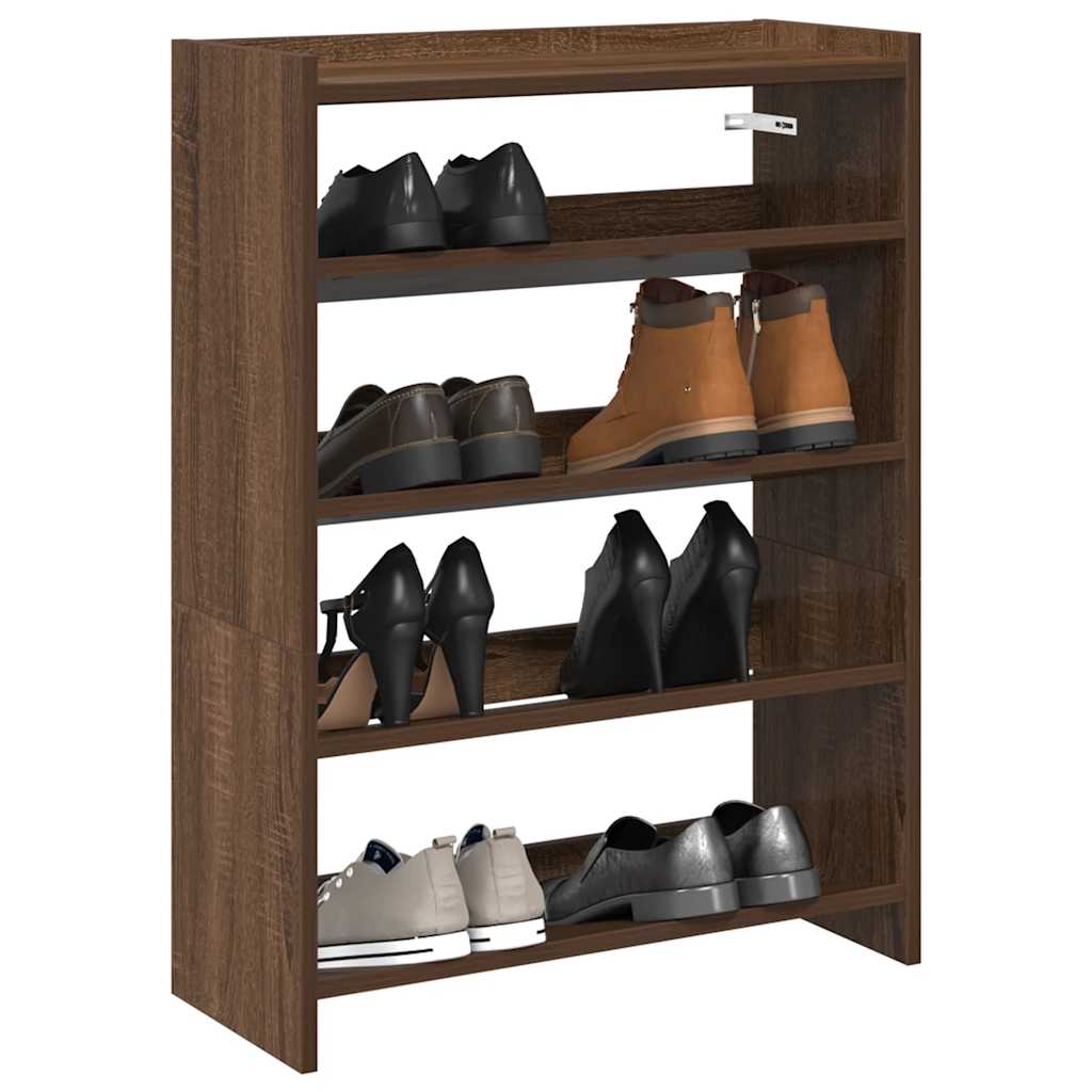 Vetonek Mueble zapatero madera contrachapada marrón roble 80x25x61,5 cm