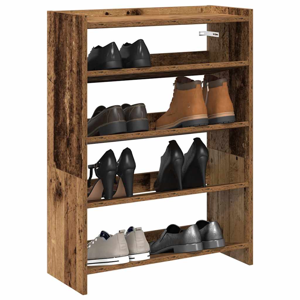 Vetonek Mueble zapatero madera contrachapada madera vieja 80x25x61,5 cm