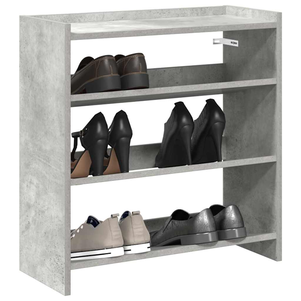 Vetonek Mueble zapatero madera contrachapada gris hormigón 60x25x62 cm