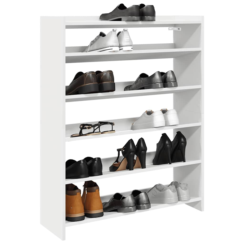 Vetonek Mueble zapatero madera contrachapada blanco 80x25x100 cm