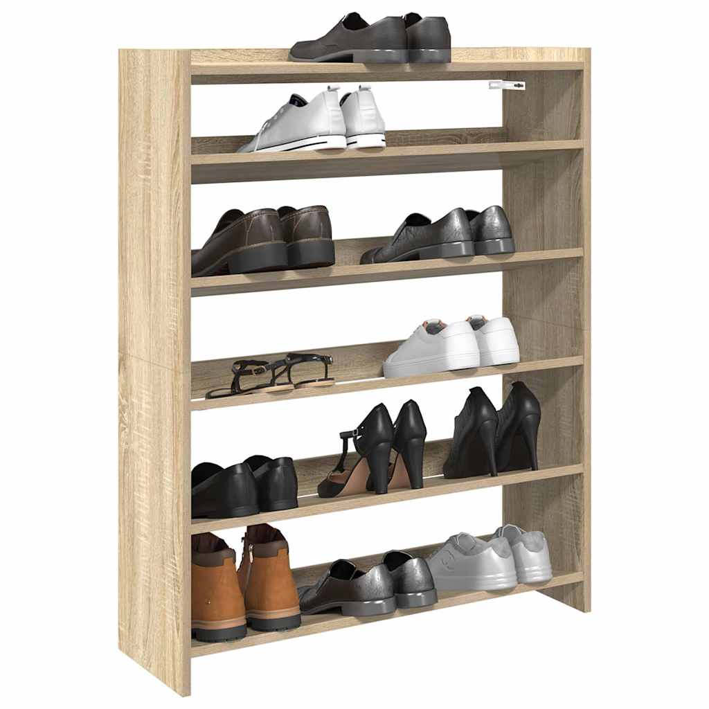 Vetonek Mueble zapatero madera contrachapada roble sonoma 80x25x100 cm