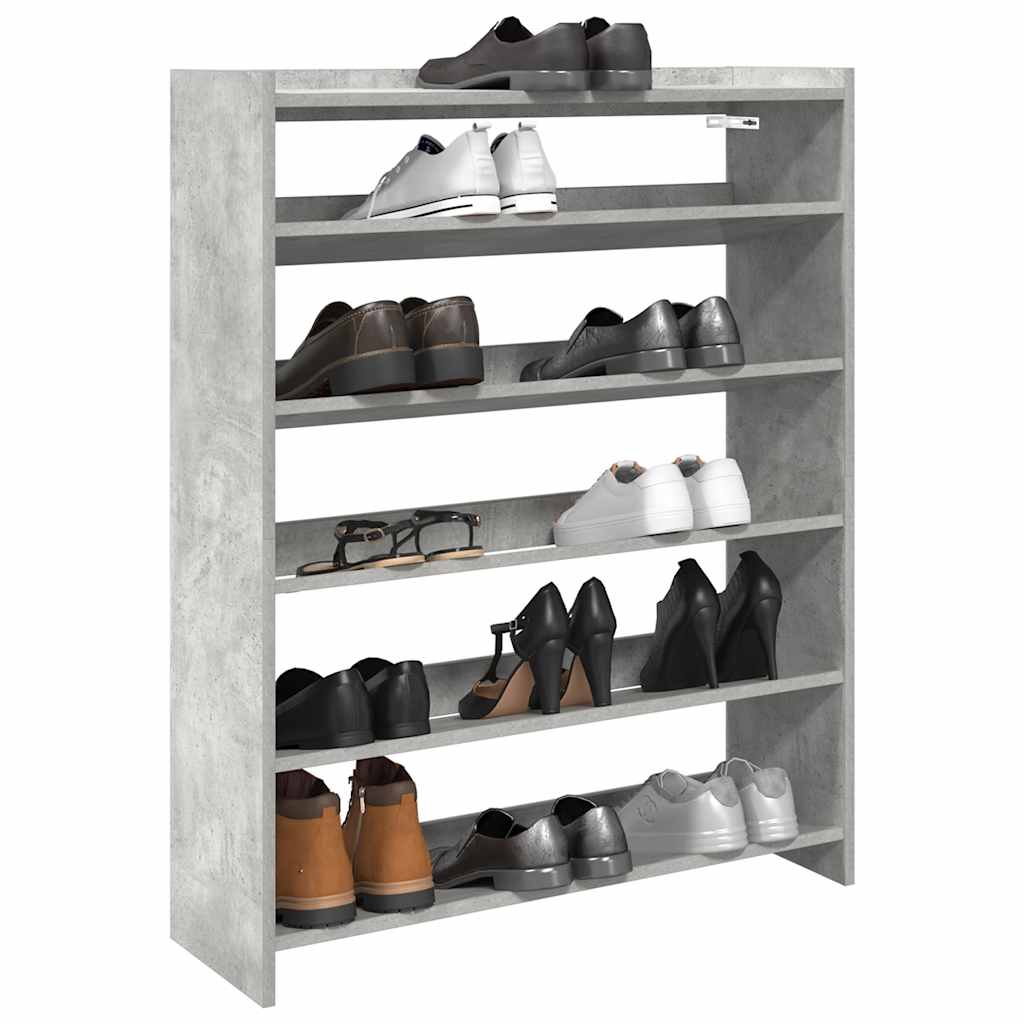 Vetonek Mueble zapatero madera contrachapada gris hormigón 80x25x100 cm