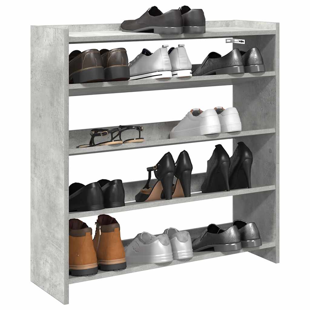 Vetonek Mueble zapatero madera contrachapada gris hormigón 80x25x81 cm