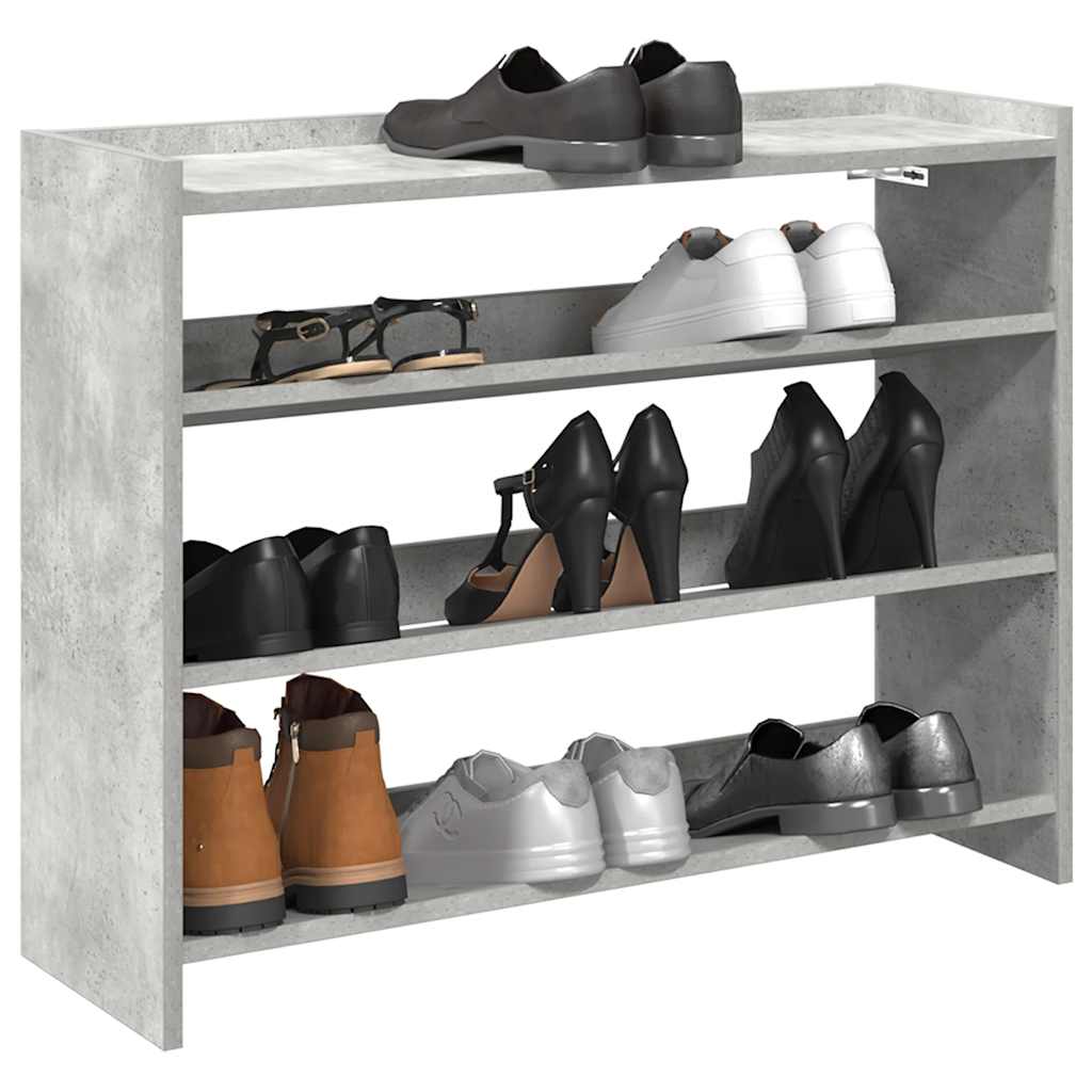 Vetonek Mueble zapatero madera contrachapada gris hormigón 80x25x62 cm