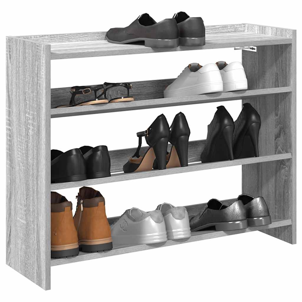 Vetonek Mueble zapatero madera contrachapada gris sonoma 80x25x62 cm