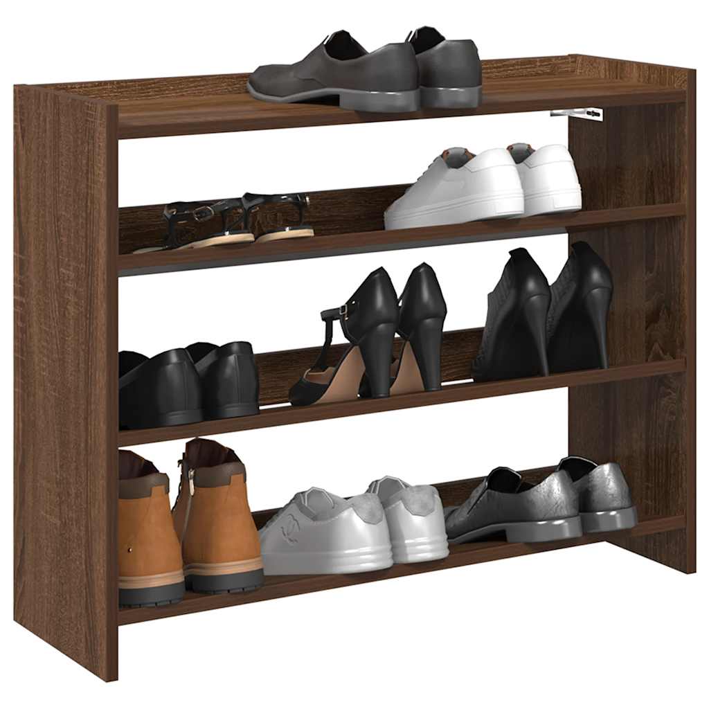 Vetonek Mueble zapatero madera contrachapada marrón roble 80x25x62 cm