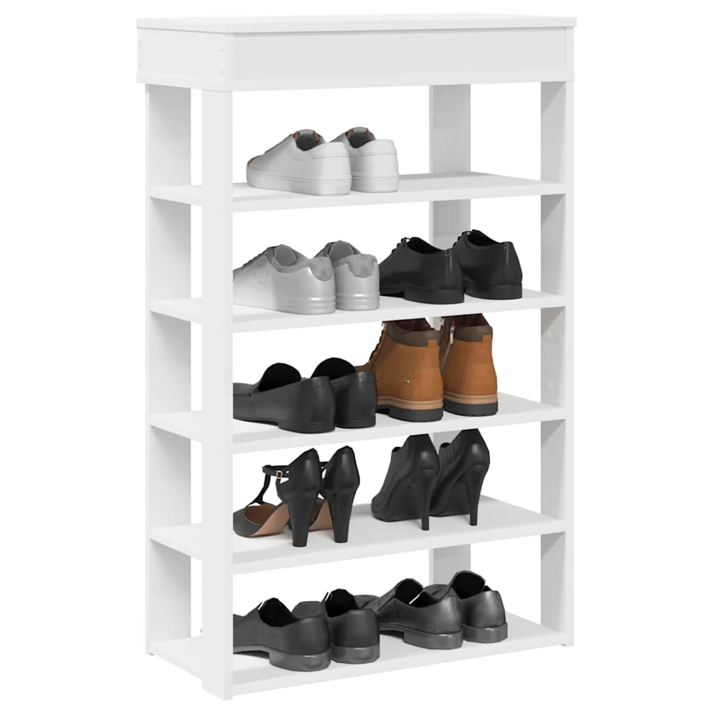 Vetonek Mueble zapatero madera contrachapada blanco 60x30x98 cm