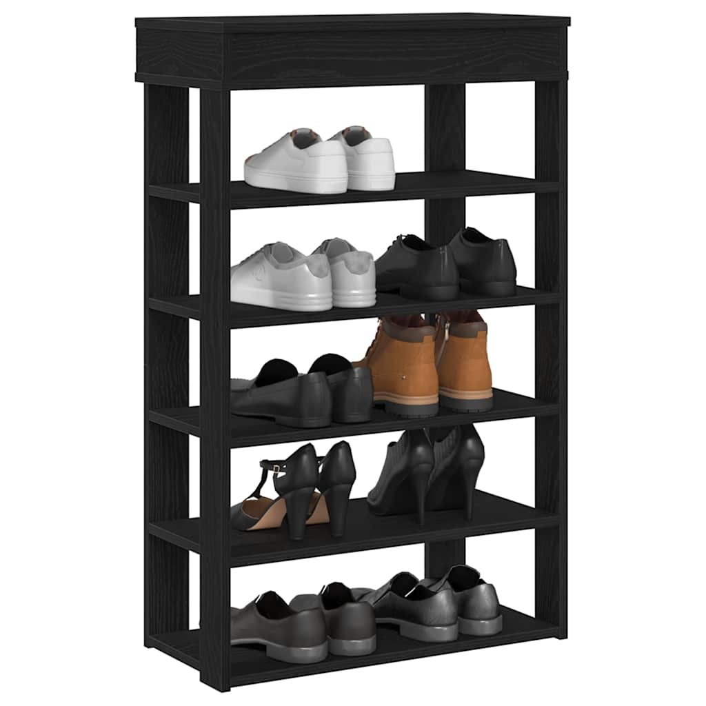 Vetonek Mueble zapatero de madera de ingeniería negro 60x30x98 cm