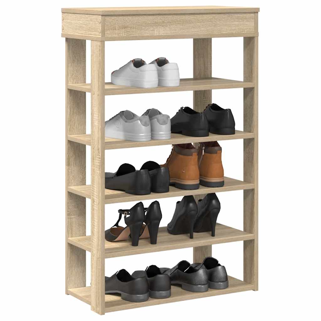 Vetonek Mueble zapatero madera de ingeniería roble sonoma 60x30x98 cm