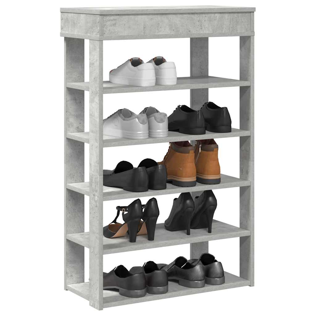 Vetonek Mueble zapatero madera contrachapada gris hormigón 60x30x98 cm