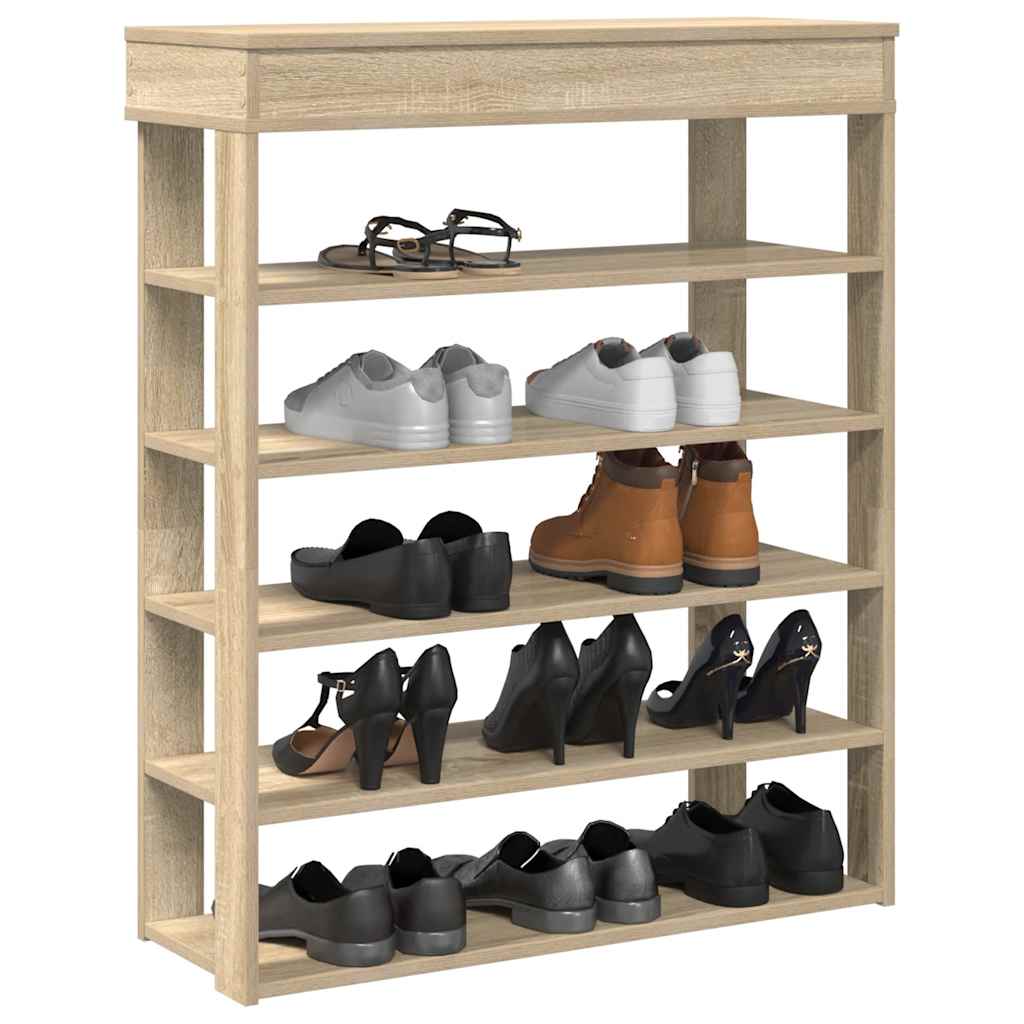 Vetonek Mueble zapatero madera de ingeniería roble sonoma 80x30x98 cm