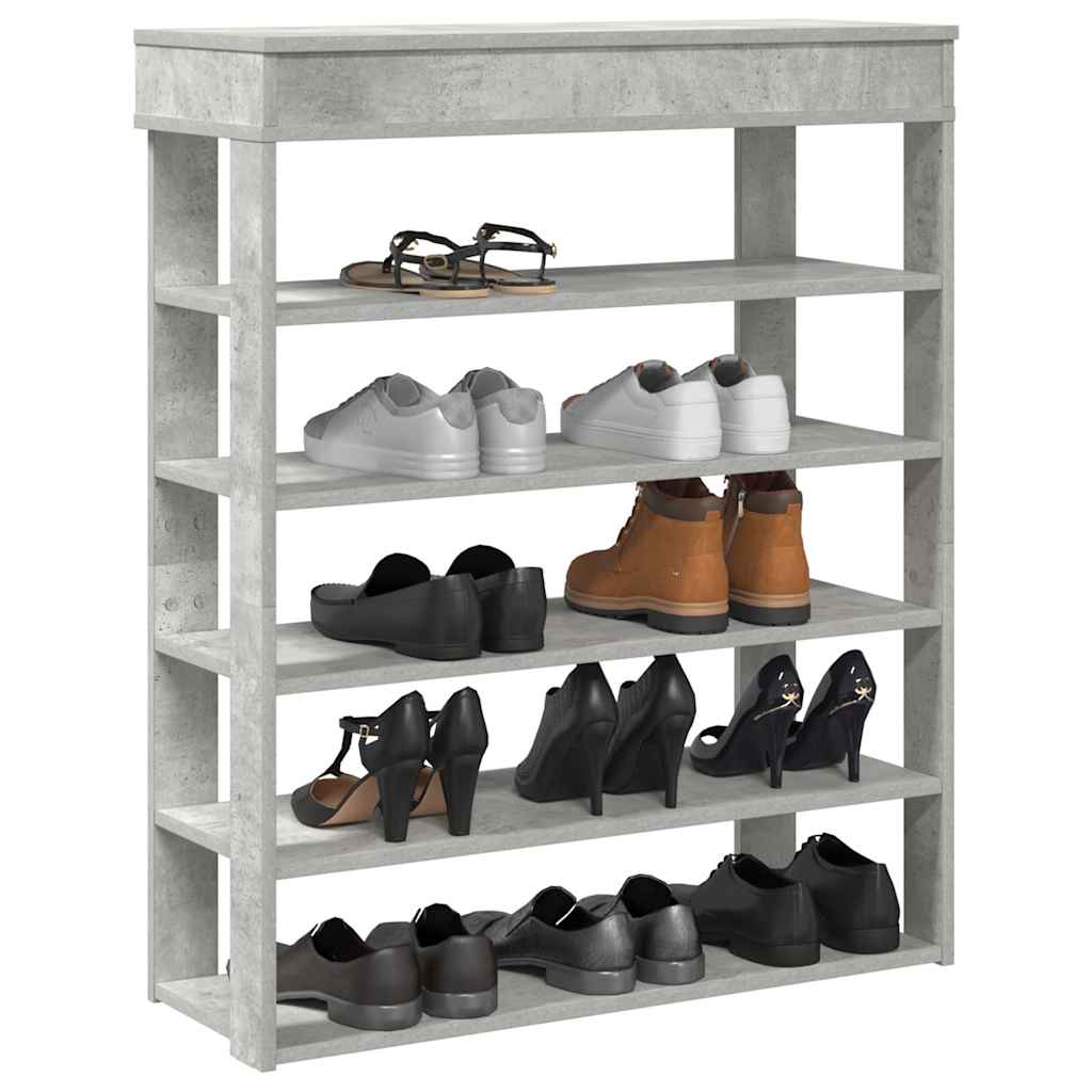 Vetonek Mueble zapatero madera contrachapada gris hormigón 80x30x98 cm