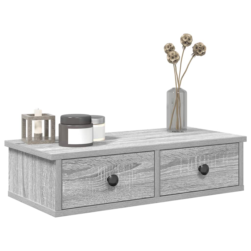 Prateleira com gavetas em contraplacado de carvalho fumado V9775 Vetonek