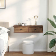 Etagère murale avec tiroirs contreplaqué de chêne brun V9874 Vetonek