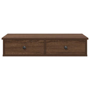 Etagère murale avec tiroirs contreplaqué de chêne brun V9874 Vetonek