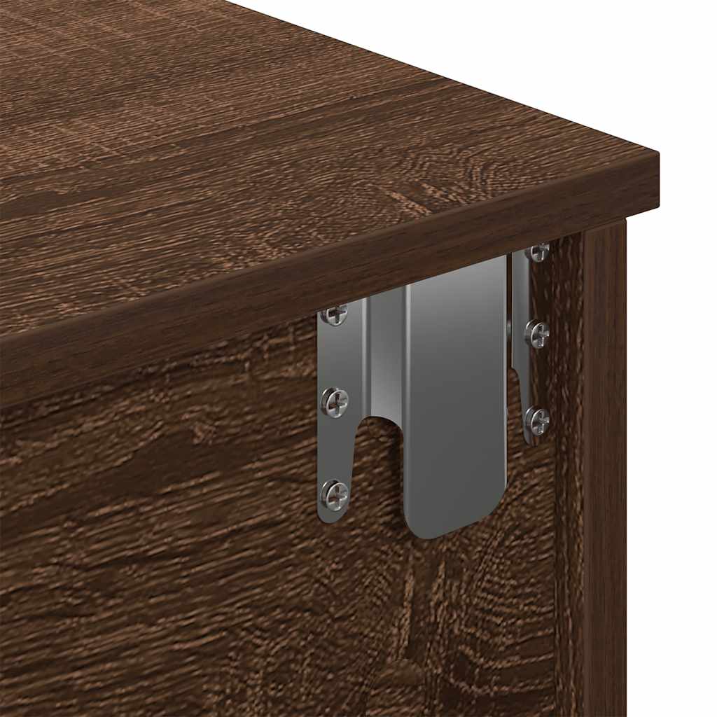 Etagère murale avec tiroirs contreplaqué de chêne brun V9874 Vetonek