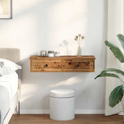 Prateleira de parede com gavetas contraplacado madeira velha V9881 Vetonek