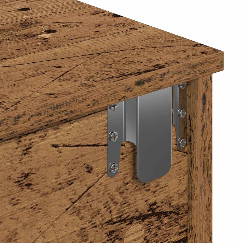 Prateleira de parede com gavetas contraplacado madeira velha V9881 Vetonek