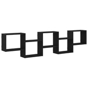 Vetonek Estante cubo de pared 5 compartimentos madera ingeniería negro