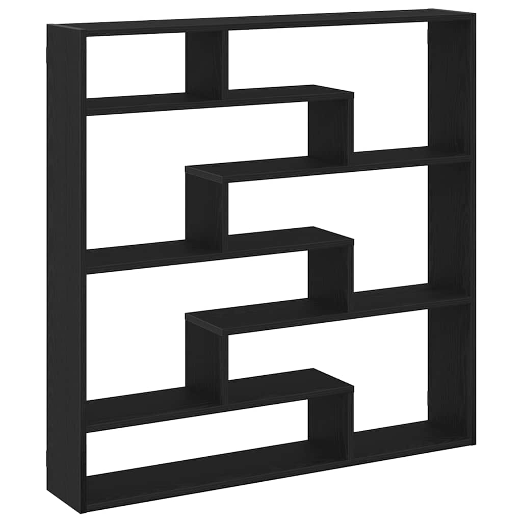 Estante cubo de pared 7 compartimentos madera ingeniería negro v0542 - Vetonek