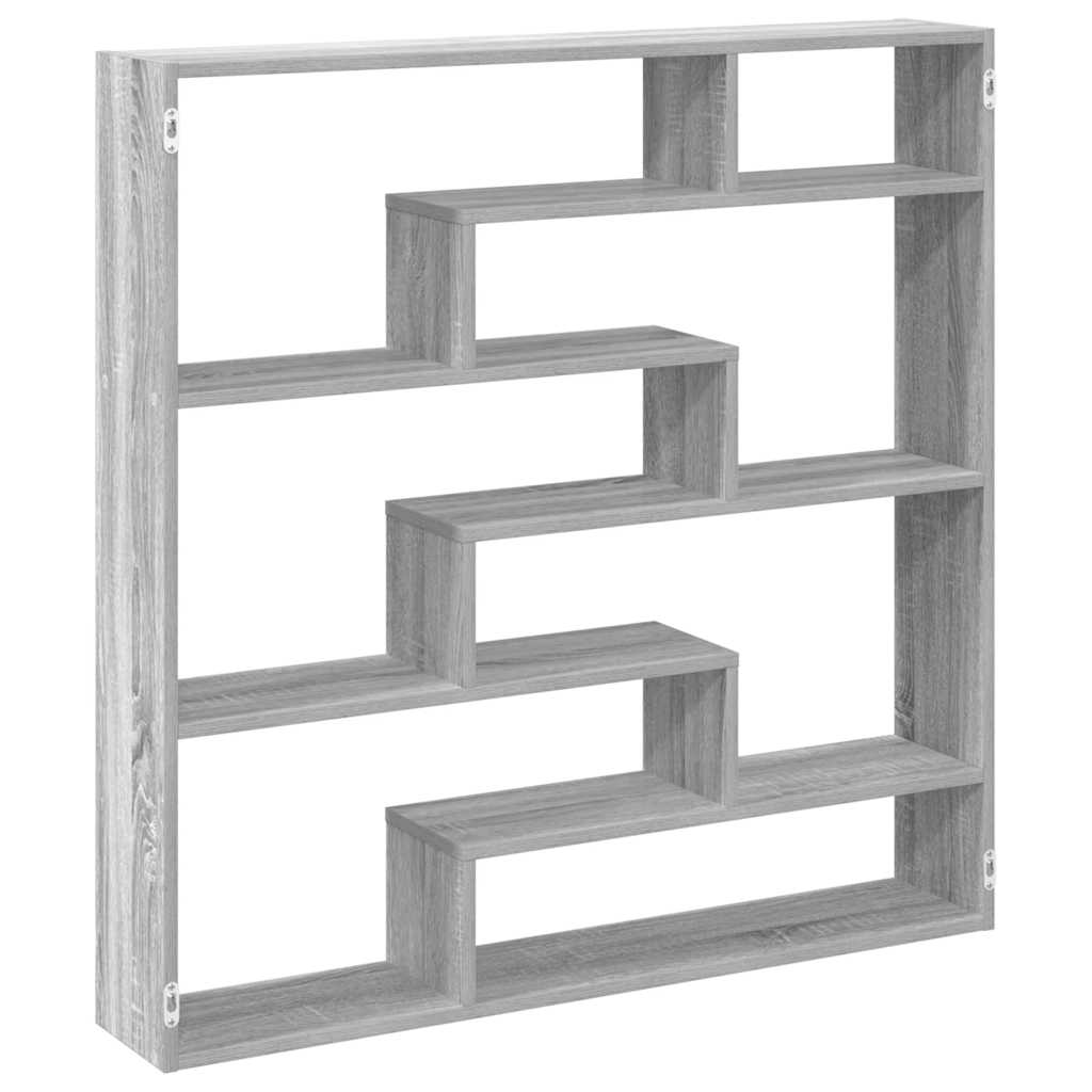 Vetonek Estante cubo de pared 7 compartimentos madera gris Sonoma