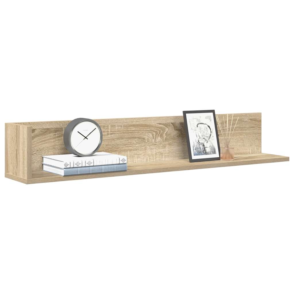 Vetonek Estantes pared 2 uds madera roble Sonoma 100x16,5x16,5 cm