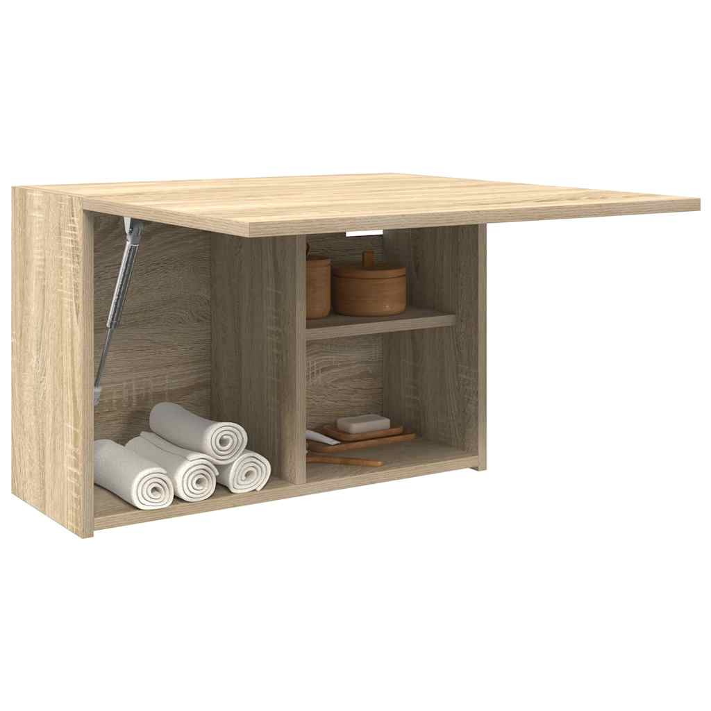 Vetonek Mueble de pared baño madera ingeniería roble Sonoma 60x25x40 cm